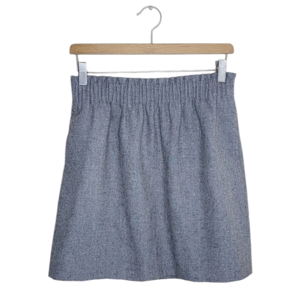 J. Crew Factory Gray Speckled Wool Blend Paper Bag Waist Skirt Size 4